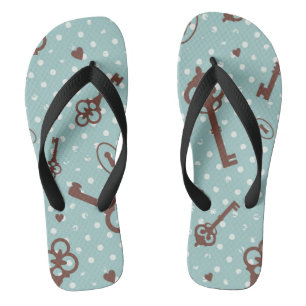 Retro Valentinsgruß-Schlüssel Flip Flops