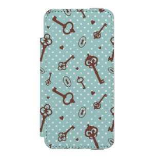 Retro Valentinsgruß-Schlüssel Incipio Watson™ iPhone 5 Geldbörsen Hülle