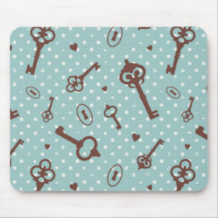 Retro Valentinsgruß-Schlüssel Mousepad