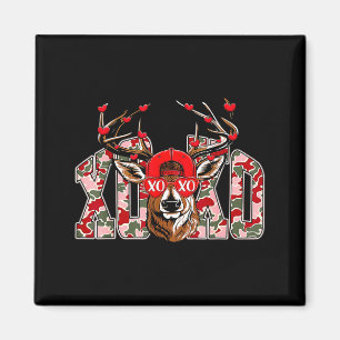 Retro Valentinstag Bock Hirsch Jagd Tarnmuster Xox Magnet