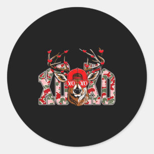 Retro Valentinstag Bockhirsch Jagd Tarn Xoxo Valen Runder Aufkleber