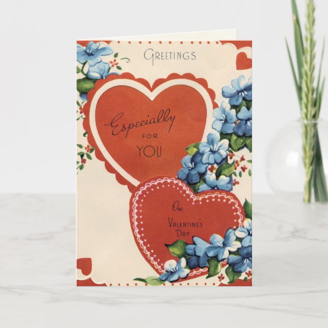 Retro Valentinstag-Karte Feiertagskarte (Vorderseite)