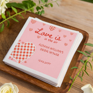 Retro Valentinstag Liebe liegt in der Luft Brautpa Serviette