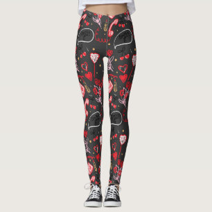 Retro Valentinstag-Liebesdoodles Leggings