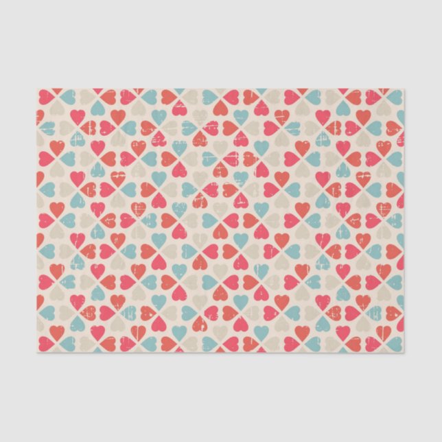 Retro Valentinstag-Muster Seidenpapier (Vorderseite)