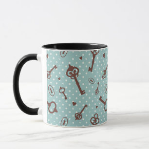 Retro Valentinstag-Schlüssel Tasse