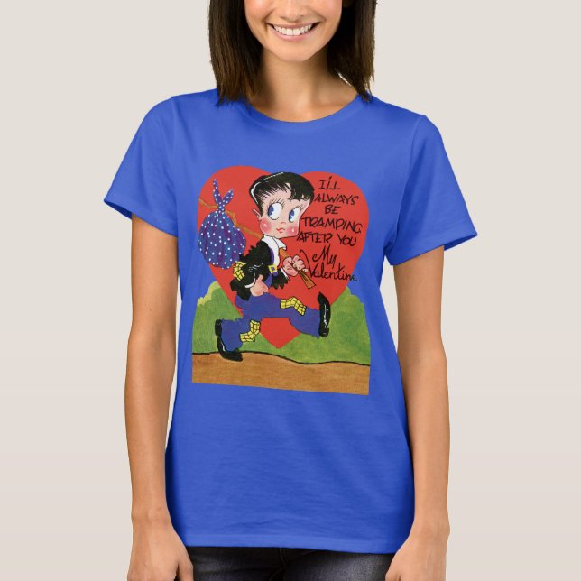 Retro Valentinstag, Vintages Hobo-Herzblut T-Shirt (Vorderseite)