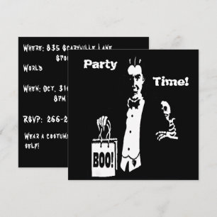 Retro-Vampir-Boo-Party-Time-Süßigkeiten-Sammler Einladung