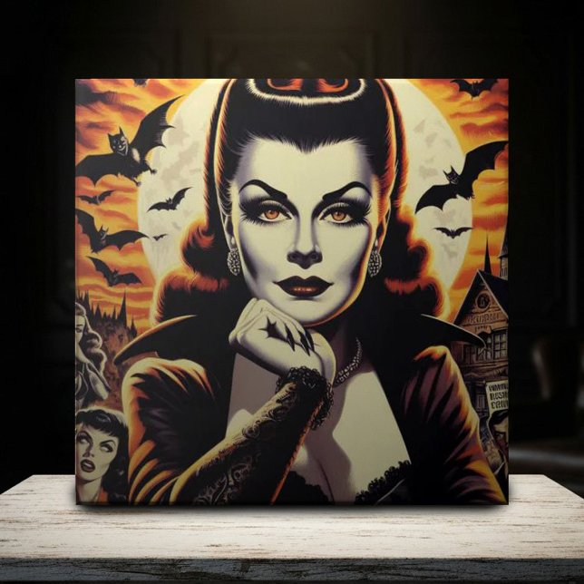 Retro-Vampir-Frau Fliese (Von Creator hochgeladen)