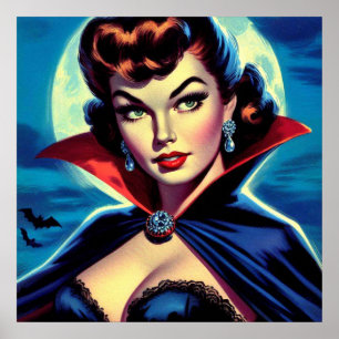 Retro Vampire-Button Poster