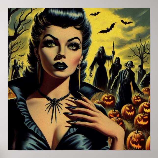 Retro Vampire Girl Poster (Vorne)