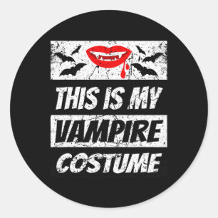 Retro Vampire Halloween Outfit Easy Halloween Drac Runder Aufkleber