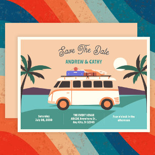 Retro van Hochzeit Save The Date