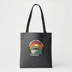 Retro-Van-Roadtrip-Sonnenuntergang-Wanderlust-Aufk Tasche