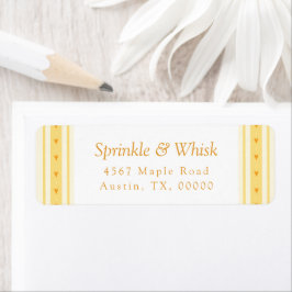 Retro Vanilla Yellow Heart Stripes Bakery