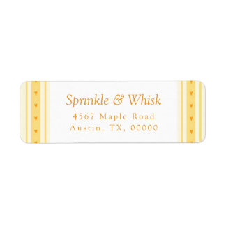 Retro Vanilla Yellow Heart Stripes Bakery