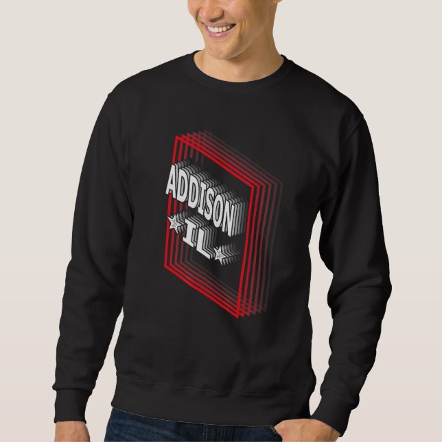 Retro Vaporwave Addison Illinois IL Sweatshirt (Vorderseite)