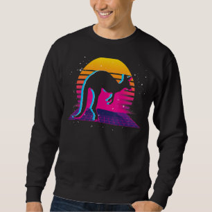 Retro Vaporwave Kangaroo Sweatshirt