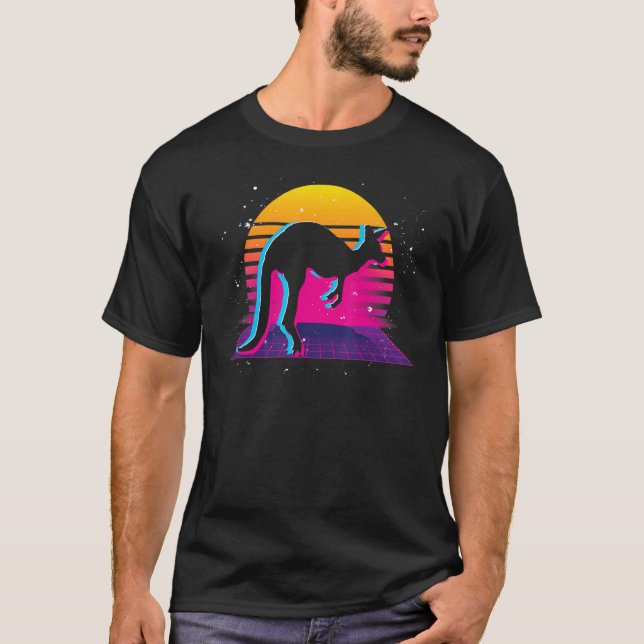Retro Vaporwave Kangaroo T-Shirt (Vorderseite)