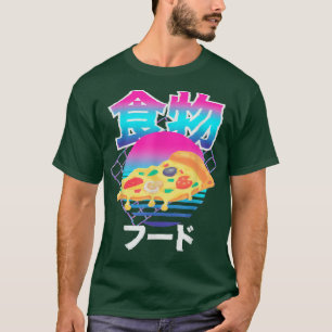 Retro Vaporwave Pastel Japan Gaming Kanji Pizz T-Shirt