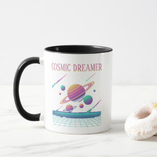 Retro-Vaporwave-Planeten-Synthwave Tasse