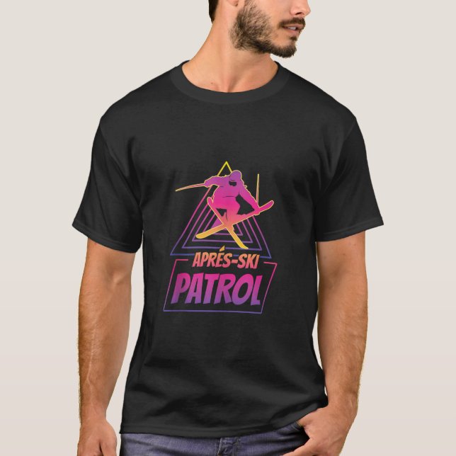 Retro Vaporwave Winter Sports Snowboard Apres Ski  T-Shirt (Vorderseite)