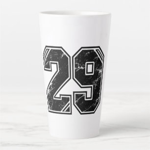 Retro Varsity Nummer 29 Sportgrafik – Latte Tasse