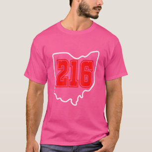 Retro Varsity Schriftart Cleveland 216 Area Code O T-Shirt