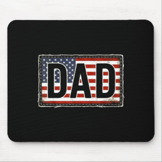 Retro-Vater amerikanische Flagge passende Familie Mousepad
