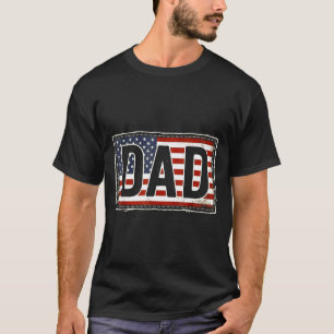 Retro-Vater amerikanische Flagge passende Familie  T-Shirt