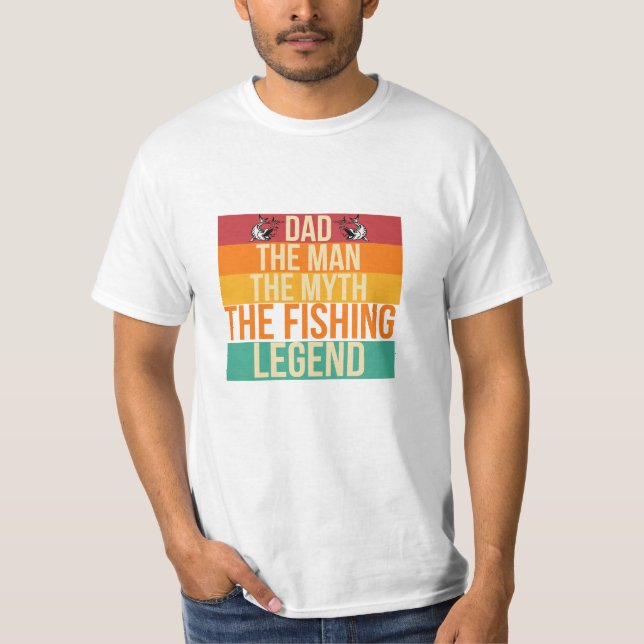 Retro Vater der Fishing Legend Vatertag T - Shirt (Vorderseite)
