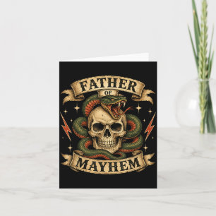 Retro-Vater des Chaos, harter Totenkopf-Biker-Vate Karte
