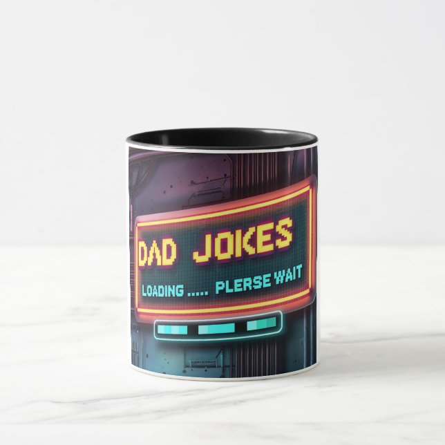 Retro Vater Jokes Laden Design Tasse (Zentrum)