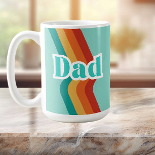 Retro Vater Tasse, aquamarin blau mit Streifen Vat Kaffeetasse