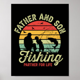 Retro-Vater und Sohn Angelpartner fürs Leben Vater Poster
