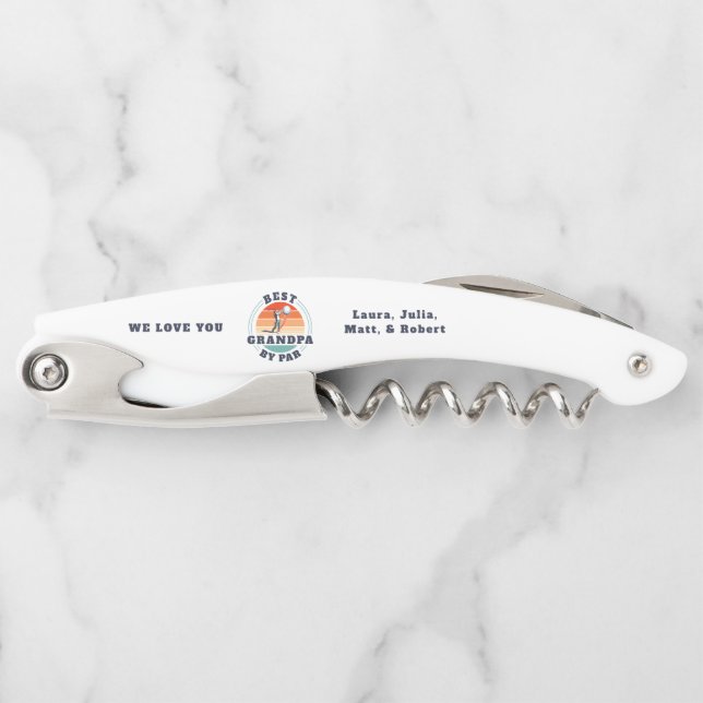 Retro Vatertag Beste Opa Par Golf Custom Kellnermesser (Vorderseite)