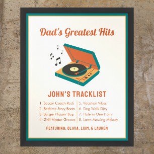 Retro Vatertag "Dads größte Hits" individuell  Poster