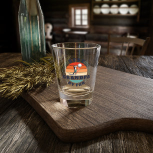 Retro Vathers Day Golf Lover Großvater Custom Schnapsglas