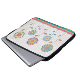 Retro Vector Rainbow Flower Garden Abstrakt Laptopschutzhülle