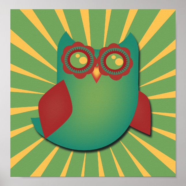 Retro-Vector-Schüssel Poster (Vorne)