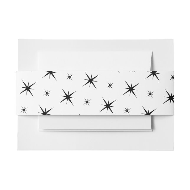 Retro Vegas Black Stars Umschlag Bauchband Einladungsbanderole (Vorderseite Beispiel)
