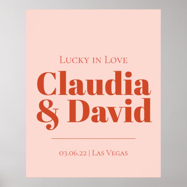 Retro Vegas Wedding Sign Poster (Vorne)