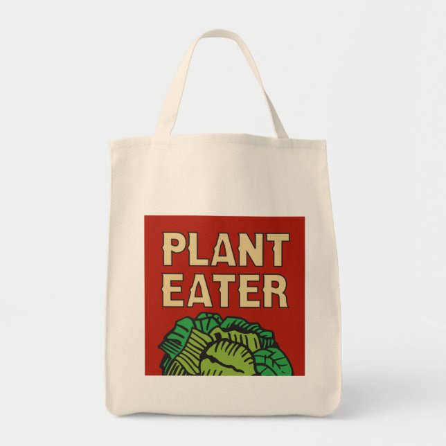 Retro vegetarisches veganes des Pflanzen-Essers Tragetasche (Vorne)