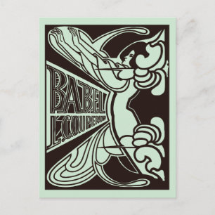 Retro-Vektor-Jugendstil Babel Jan Toorop-Stil Postkarte