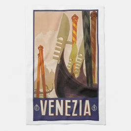 Retro Venedig Italien Venezia Italia Reiseplakat, Geschirrtuch