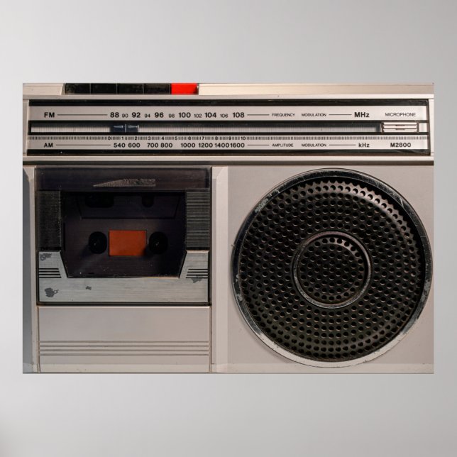 Retro veraltete tragbare Stereo-Radio-Reco Poster (Vorne)