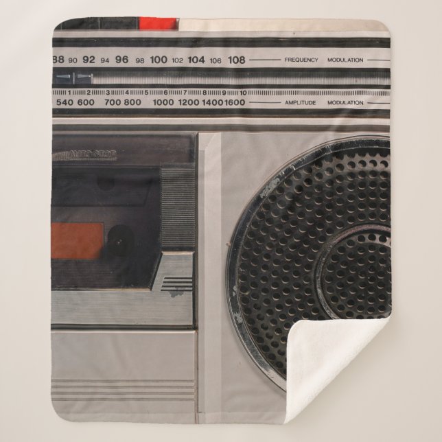 Retro veraltete tragbare Stereo-Radio-Reco Sherpadecke (Vorderseite)