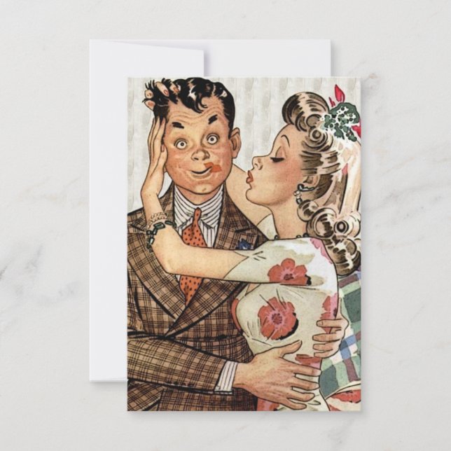 Retro Verlobung Dinner V2 Einladung (Vorderseite)