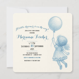 Retro-verspielte Babyparty-Einladung für Mädchen