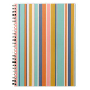Retro vertikale orangefarbene blaue und gelbe rosa notizblock